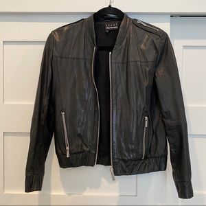 The Kooples Sport Leather Bomber jacket